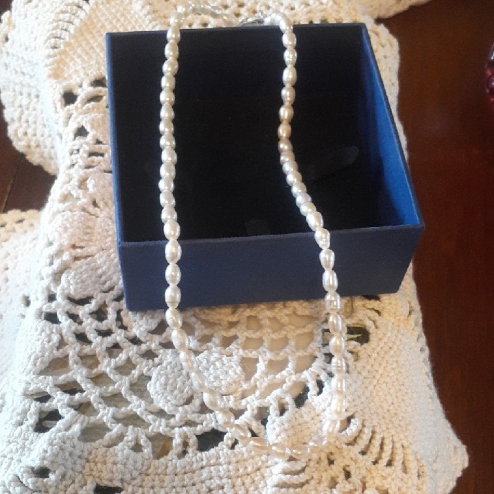 Lustrous Sterling Silver(925) White Pearl Necklace for Women - Timeless Elegance